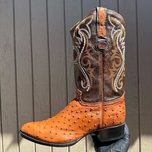 #52 Rodeo Bravo Imitation Ostrich Western Boot - Picture 2 of 5